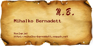 Mihalko Bernadett névjegykártya