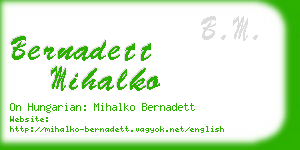 bernadett mihalko business card